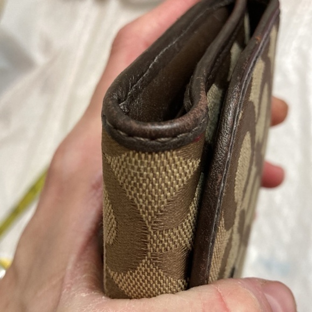 Coach checkbook khaki brown op c checkbook wallet - Picture 11 of 16